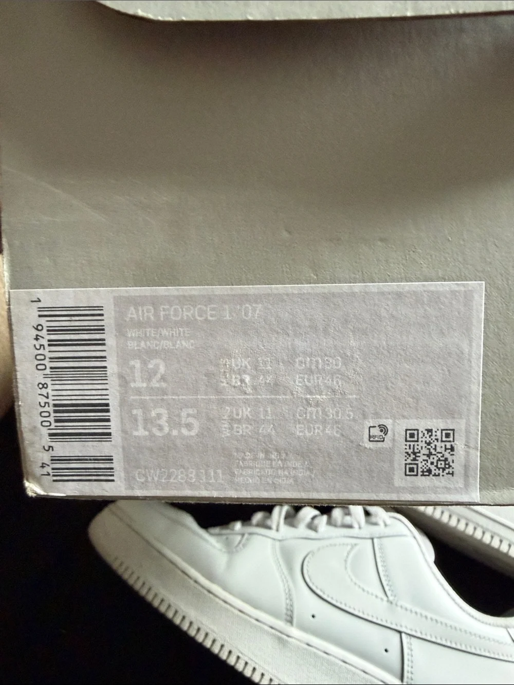 Nike White Men's Airforce 1